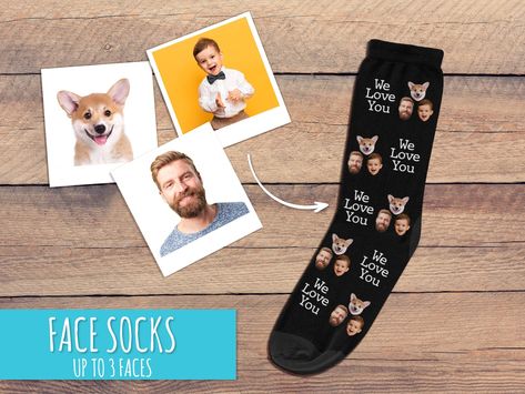 Custom Socks Face Socks Personalized Gifts for Him Socks - Etsy Useful Gift Ideas, Personalized Gifts For Him, Face Socks, Personalized Socks, Socks Christmas, Fun Socks, Funny Photo, Custom Socks, Teacher Student