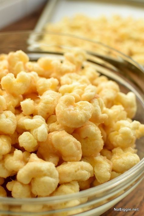 Salty Sweet Corn Puffs | NoBiggie Puffed Corn Recipes, Caramel Puff Corn, Puff Corn, Popcorn Recipes Easy, Diy Popcorn, Corn Puffs, How To Make Corn, Crockpot Soup, Corn Snacks