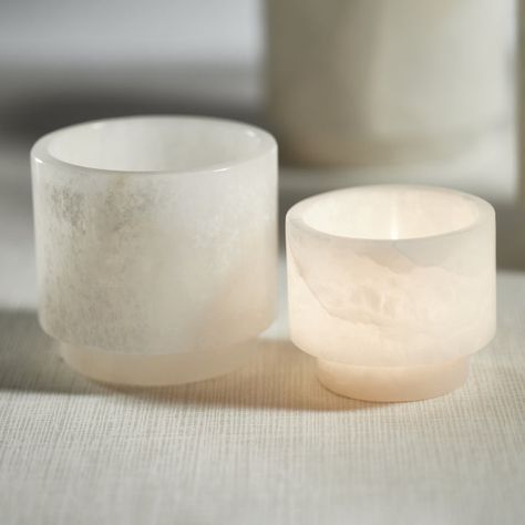 Details & Dimensions Small Dimensions: 3.75" x 3" Large Dimensions: 4.5" x 4" Coffee Table Candles, Havenly Living Room, Stone Candle Holder, Candle Dish, Stone Candles, Alabaster Stone, Marble Candle, Candle Dye, Cozy Candles