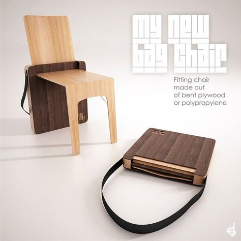 Bag Chair by Stevan Djurovic Portable Furniture, Foldable Furniture, Cnc Furniture, Portable Chair, Flat Pack Furniture, Folding Furniture, Folding Chairs, Creative Furniture, Bag Chair