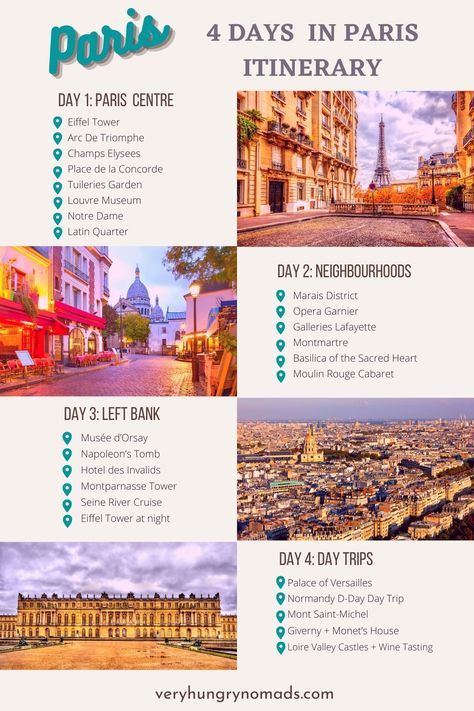 4 Days in Paris Itinerary Paris In April, Paris Trip Planning, Hot Dp, 4 Days In Paris, France Itinerary, Travel Infographic, Paris Itinerary, Baby Daughter, Paris France Travel