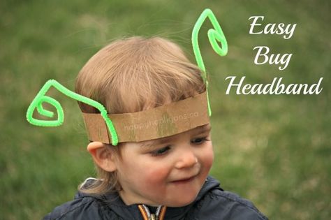 easy bug headband (happy hooligans) Bug Headband, Kids Craft Ideas, Bugs Preschool, Happy Hooligans, Insects Theme, Bug Crafts, Garden Types, Creepy Crawlies, Kids Party Themes