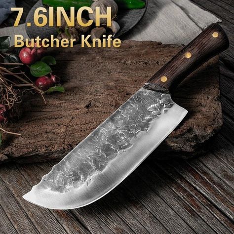 Butcher Meat, Meat Knife, Forging Knives, Kitchen Knives Handmade, Kitchen Traditional, Chopping Knife, Best Kitchen Knives, Fish Knife, Cleaver Knife