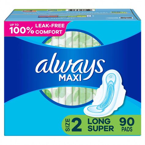 Buy Always Maxi Long Super Pads, Unscented - Size 2 (90 ct.) : Pads & Liners at SamsClub.com Always Maxi Pads, Always Pads, Maxi Pads, Feminine Pads, Sanitary Towels, Maxi Pad, Period Pads, Emergency Bag, Bladder Control