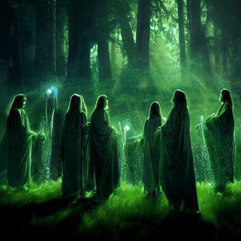 Druids meeting in field ritual Druids Dnd, Druid Ritual, Fantasy Ritual, Ritual Drawing, Anime People Drawings, Dnd Druid, Bamboo Art, Anime People, Drawing People