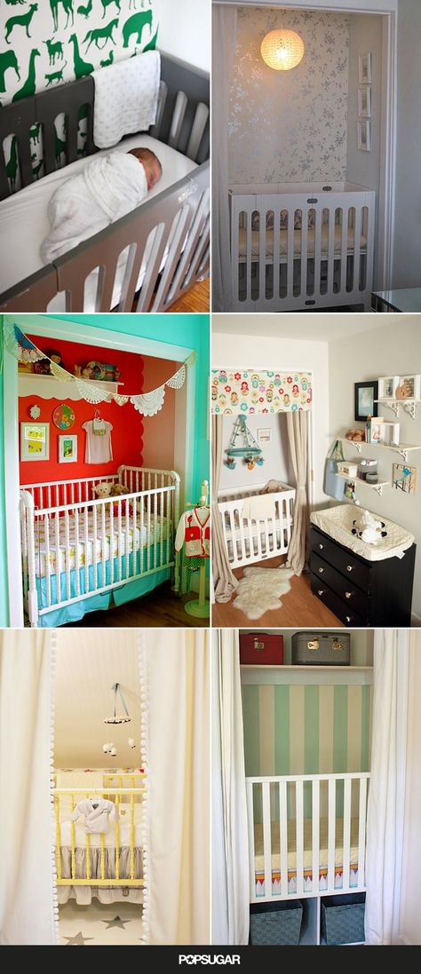 Closet Nursery Ideas, Crib In Closet, Nursery In A Closet, Crib Tent, Nursery Cribs, Closet Nursery, Baby Room Closet, Tiny Nursery, Tent Room