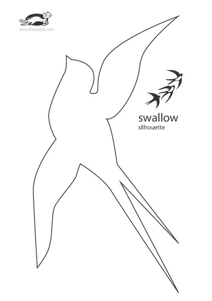 Swallow Template, Flower Templates Printable, Diy Kids Games, Bunny Painting, Printables For Kids, Spring Kids, Paper Birds, Christmas Paper Crafts, Bird Silhouette