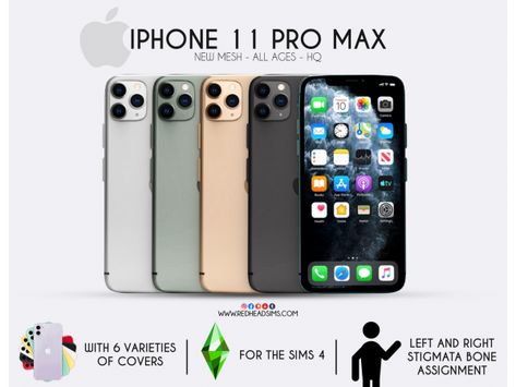 IPHONE 11 PRO MAX + COVERS - The Sims 4 Download - SimsFinds.com Sims 4 Iphone, Sims 4 Cheats, Sims 4 Tsr, Sims 4 Traits, Play Sims 4, Sims 4 Studio, The Sims 4 Pc, Cc Furniture, The Sims 4 Packs