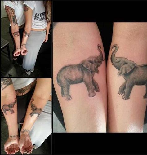 Cool elephant couples tattoo. I love this Elephant Couple Tattoo, Elephant Couple, Couples Tattoo, Tattoo Couple, Cute Couple Tattoos, Couple Tattoo, Tattoo Photography, Matching Couple Tattoos, Ink Inspiration