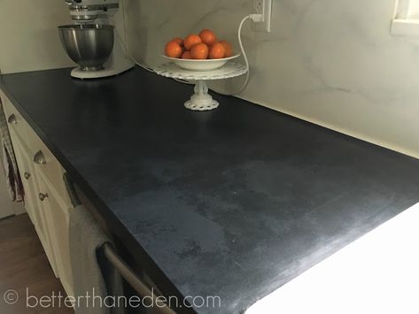 Diy Counters, Faux Soapstone, Painting Bathroom Countertops, Painted Countertops, Cement Countertops, Countertops Black, Countertop Makeover, Replacing Kitchen Countertops, Kitchen Remodel Countertops