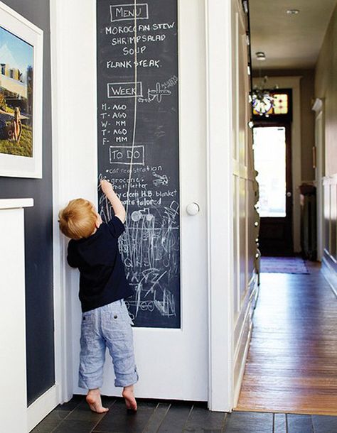 chalkboard door Kitchen Pantry Doors, Chalkboard Door, Chalkboard Stickers, Blackboard Wall, Chalkboard Decal, Diy Wall Stickers, Diy Chalkboard, Chalk It Up, Chalkboard Wall