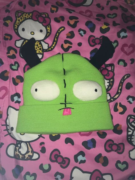 Invader Zim Gir Beanie, Invader Zim Merch, Hot Topic Outfits, Old Hot Topic, Myspace Emo, Hoodie Outfit Aesthetic, Invader Zim Gir, Zim Gir, Hot Topic Clothes