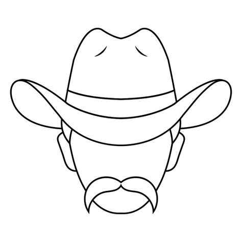 Cowboy Hats Tattoo, Hat Images, Cowboy Drawings Easy, Cowboy Hats Drawing, Easy Country Drawings Ideas, Draw Cowboy Hat, Western Hat Tattoo, How To Draw A Hat, Cowboy Outline Tattoo