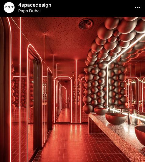 Futuristic Bar, Colorful Terrazzo, Restaurant Bathroom, Restroom Design, Nightclub Design, Interior Design Dubai, Interior Design Presentation, Washroom Design, Classic Chandeliers