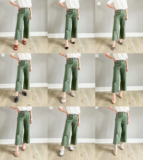 What Shoes to Wear with Cropped Wide-Leg Pants When You're Petite? - Thrifty Wife Happy Life Wide Cropped Pants Outfit, Wide Leg Crop Pants Outfit, Wide Leg Cropped Pants Outfit, Cropped Wide Leg Pants Outfit, Shoes With Wide Leg Pants, Cropped Pants Winter, Petite Cropped Jeans, Cropped Pants Outfit, Wide Cropped Pants