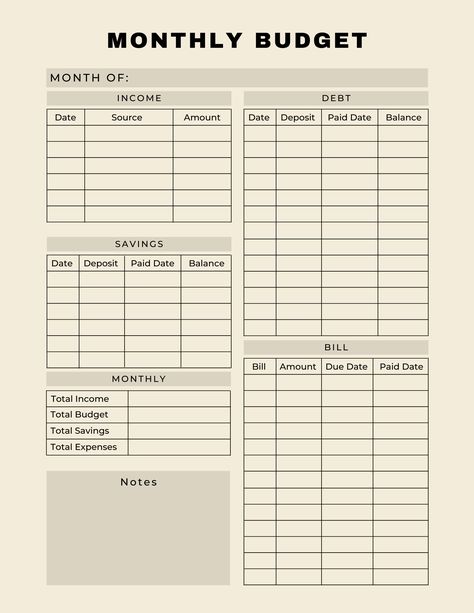 Monthly Budget Excel, Daily Planner Sheets, Monthly Budget Printable, Printable Budget, Budget Planner Template, Home Management Binder, Savings Strategy, Monthly Budget Planner, Planner Sheets