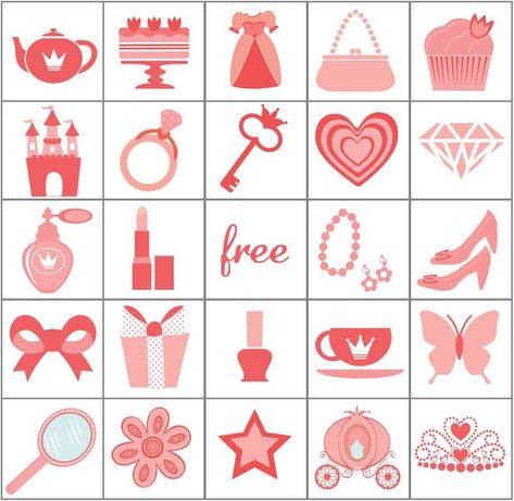 Princess Bingo Barbie Bingo Free Printable, Princess Bingo, Easter Templates, Spa Birthday Parties, Spa Birthday, Pamper Party, Game Boards, Bingo Printable, Different Games