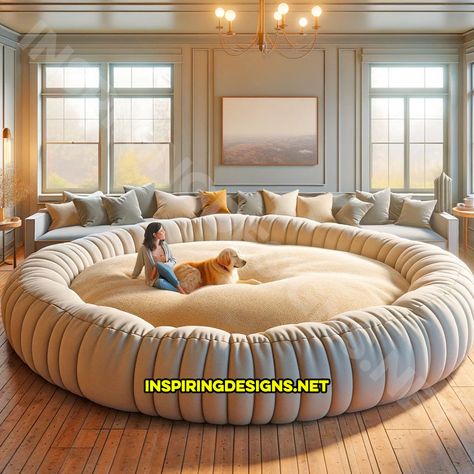 Giant Dog Beds, Massive Dogs, Animal Bed, Dog Bedroom, Human Dog Bed, Human Dog, Beautiful Bedroom Decor, Giant Animals, Fluffy Bedding