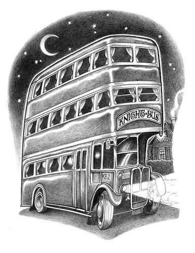 Knight  Bus Harry Potter Knight Bus, The Knight Bus, Fanart Harry Potter, Knight Bus, Bus Drawing, Bus Cartoon, Harry Potter Quilt, Bus Art, Harry Potter Classroom