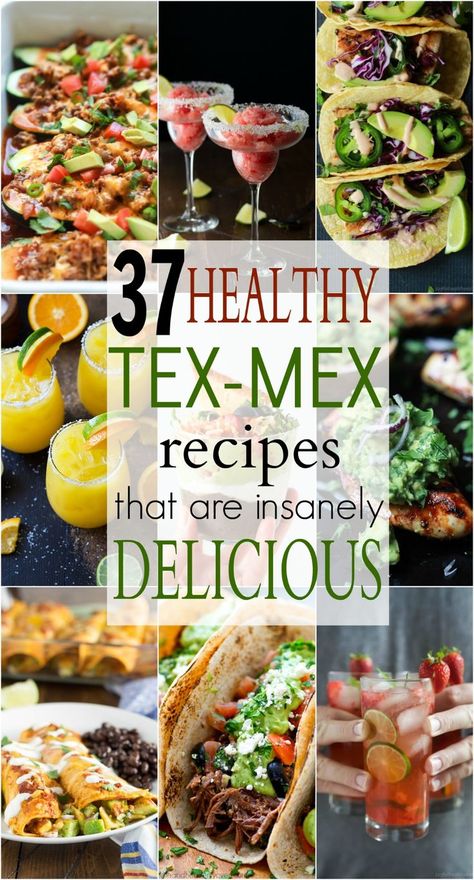 37 Easy Healthy Tex-Mex Recipes that will ensure you have the best "fiesta" on the block! These recipes will blow your mind AND your taste buds. Bring on the Mexican Food! Ole! | joyfulhealthyeats.com Light Mexican Recipes, Dinner Ideas Easy Healthy, Quick Easy Dinner Ideas, Vegetarian Mexican Recipes, Healthy Mexican Recipes, Authentic Mexican Recipes, Vegetarian Mexican, Healthy Mexican, Tex Mex Recipes