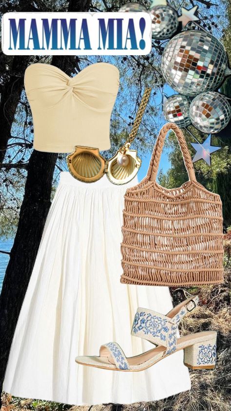 mamma mia inspired outfit #donna #sophie #ootd #beach #outfit #summer #outfitinspo #vintage #movie #mammamia #iconic #beachy Ootd Beach, Party Dress Codes, Greece Outfit, Fits For Summer, Style Makeover, Mama Mia, Vintage Movie, Future Fashion, Cute Simple Outfits