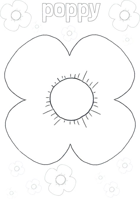 Poppy outline playdough mat Poppy Craft For Preschoolers, Remembers Day Crafts, Poppy Flower Printable, Paper Poppies Template Free Printable, Poppy Flower Stencil, Remberance Day Activities, Printable Poppy Template, Make A Poppy, Poppy Pictures For Kids