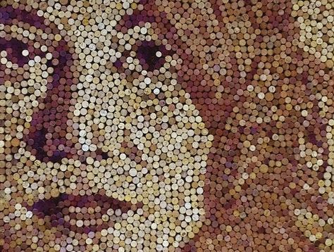 Wine Cork Wall, Cork Creations, Diy Cork, Wine Cork Projects, Blue Velvet Chairs, Cork Crafts Diy, Wine Cork Art, Cork Ornaments, Mosaic Portrait