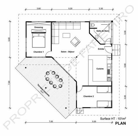 100m2 House Plan 1 Floor, 100m2 House Plan, L Shaped House Plans, One Level House Plans, L Shaped House, Small Floor Plans, Little House Plans, Pool House Plans, Small House Floor Plans