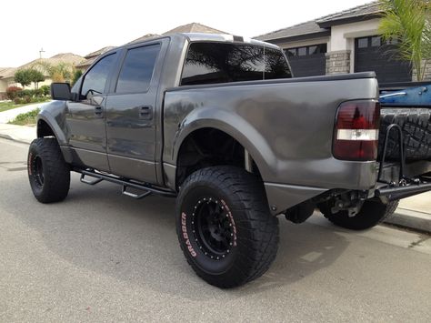 F150 pre-runner camburg front end with coils & bypasses. Saleen s331 v4 600hp engine, Fully caged inside 37inch generals method wheels  9.5inch rear end, Fiberworx fenders and street legal. Super fun to drive! F150 Prerunner, 2005 F150, F150 Mods, F150 Build, Method Wheels, Hummer Truck, Truck Girl, 2004 Ford F150, Ford Trucks F150