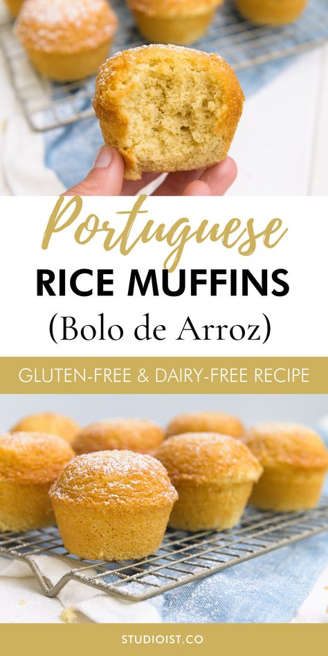 Rice Muffins, Egg Custard Tarts, Corn Bread Muffins, Portuguese Rice, Rice Flour Recipes, Glutenfri Baking, Custard Tarts, Pain Sans Gluten, Pan Sin Gluten