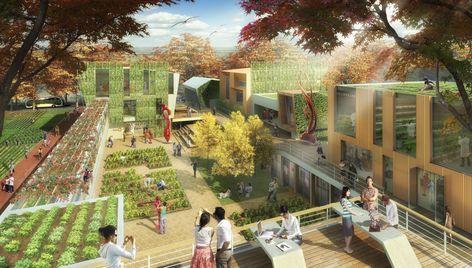 Songzhuang Arts and Agriculture City – Sasaki Agricultural Architecture, Urban Farming Architecture, Agriculture Architecture, Agriculture Design, Agriculture Projects, Renovation Architecture, Eco City, Urban Landscape Design, Architecture Presentation Board