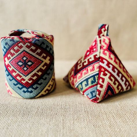 Kilim Fabric Door Stop: Rustic Elegance for Home Decor Fabric Door Stop, Pyramid Design, Fabric Door, Plant Pot Covers, Pattern Weights, Kilim Pattern, Kilim Fabric, Boho Christmas, Decor Essentials