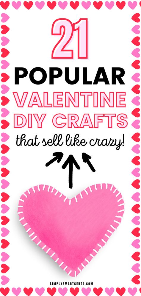 Monetize your passion this Valentine's Day by crafting easy DIY creations! Use budget-friendly supplies from Dollar Tree to craft and sell popular and creative gifts. Whether it's dazzling designs or bestselling items, these crafts are ideal for boosting your Etsy side hustle. Transform your hobby into income with these delightful and lovable creations! Valentine Gifts For Friends Diy Simple, Valentine Craft For Teens, Teen Valentine Crafts, 2025 Craft Trends To Sell, Homemade Valentines Gifts For Kids, Sewing Valentines Projects, Valentine Diy Crafts Homemade Gifts, Adult Valentines Crafts, Diy Valentines Ornaments