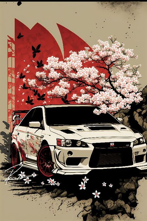 JDM Zen Art - Mitsubishi Lancer EVO Jdm Imports, Mitsubishi Lancer Evo, Hot Wheels Garage, Cool Car Drawings, Lancer Evo, Evo X, Mitsubishi Evo, Car Artwork, Cool Car Pictures