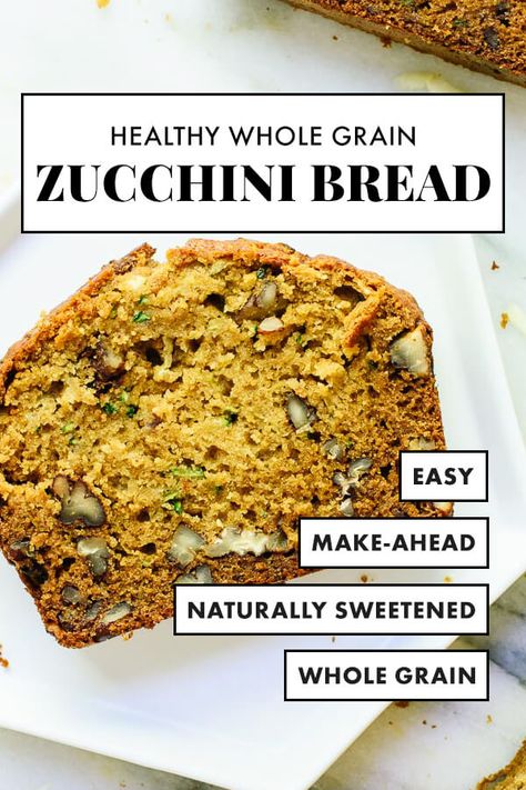 Healthy Zucchini Bread Banana Nut Scones, Healthy Zucchini Bread, Zucchini Bread Healthy, Baby Recipes, Healthy Zucchini, Bread Pan, Zucchini Bread Recipes, Whole Grains, Prep Recipes