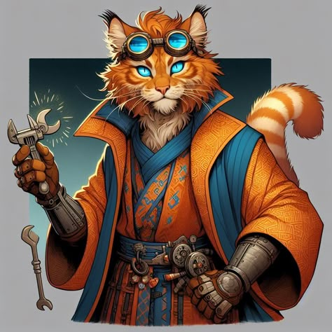 Criador de imagens Orange Tabaxi, Dnd Catfolk, Dnd Prompts, Dnd Tabaxi, Persona Design, Pirate Cat, Dnd Inspiration, D D Character Ideas, Fantasy Role Playing