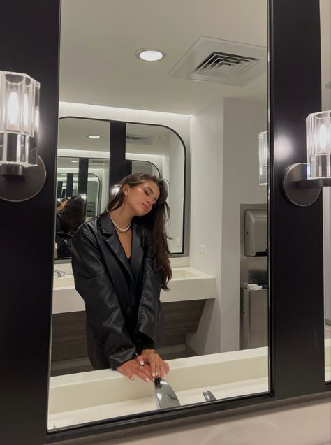 Lani Pliopa, Leather Jacket Girl, Kodak Moment, Mirror Pic, Brunette Girl, Vintage Cottage, May 22, Aesthetic Vintage, Photo Dump