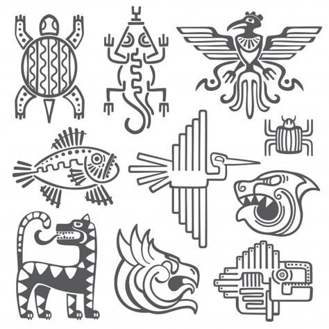 Azteca historico Vector Premium | Premium Vector #Freepik #vector #fondo #patron #fondo-abstracto #abstracto Mayan Temple, Art Chicano, Aztec Symbols, Mayan Tattoos, Vector Symbols, Mayan Symbols, Polynesian Tattoos, Marquesan Tattoos, Muster Tattoos