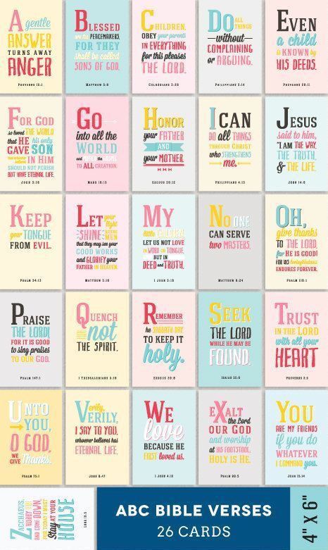 ABC Bible verse cards Bible Verses For Children, Abc Bible Verses, Verses For Kids, Bible Verses For Kids, Ayat Alkitab, Bible Crafts, Bible For Kids, Bible Lessons, Shakira