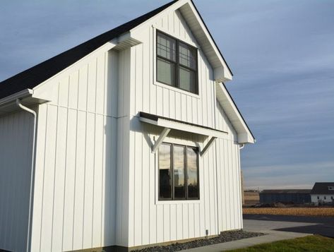 small Barndominium Steel Siding, Quonset Hut, Board Batten, Barn Siding, Siding Options, Addition Ideas, Log Siding, James Hardie, Board And Batten Siding