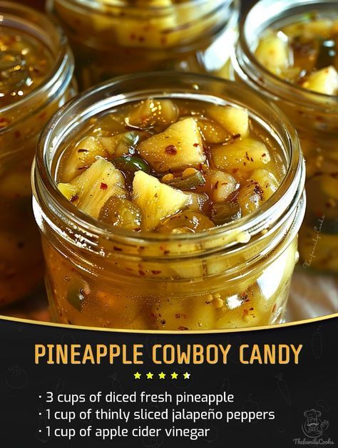 Pineapple Cowboy Candy Cowboy Candy Jalapenos With Pineapple, Cowboy Pineapple, Pineapple Jalapeno Dip, Cowboy Candy Jalapenos Easy, Pineapple Cowboy Candy, Pineapple Candy, Cowboy Recipes, Jalapeno Relish, Spicy Pineapple