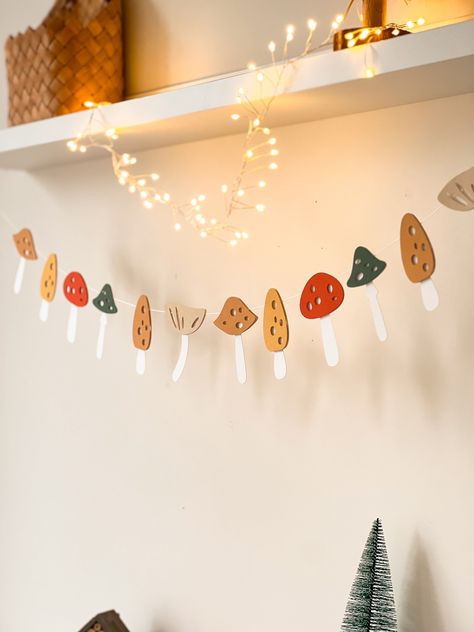 Mushroom Garland is an awesome decorations for your Birthday Forest Baby Shower Theme, Mushroom Garland, Baby Shower Forest, Woodland Fairy Birthday Party, Mushroom Party, Enchanted Forest Baby Shower, Woodland Fairy Birthday, Forest Theme Party, Whimsical Baby Shower