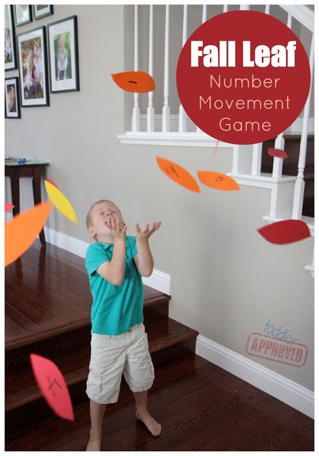 Toddler Approved!: Fall Leaf Number Movement Game Autumn Preschool Theme, Preschool Fall, Fall Preschool Activities, Number Game, Fall Lessons, Gross Motor Activities, Theme Nature, Fall Preschool, Movement Activities