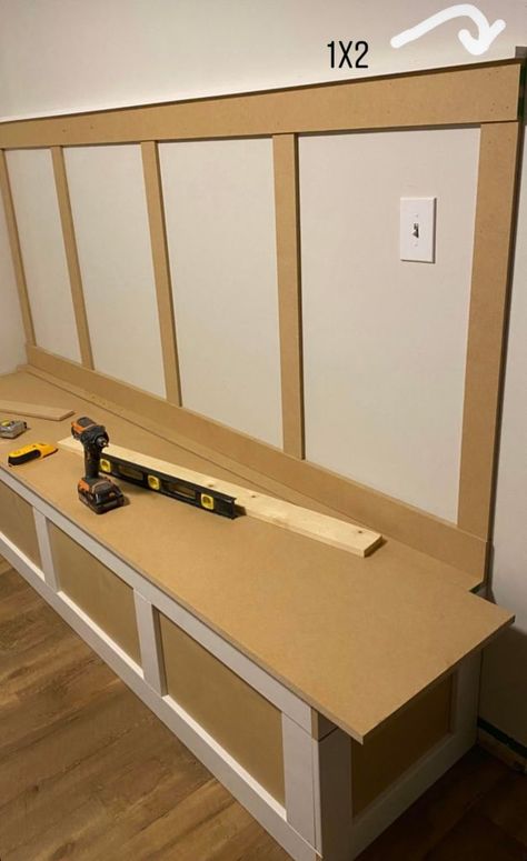 Dining Table With Built In Bench Seat, Dining Room Table With Built In Bench, Built In Bench Kitchen, Dining Room Built In, Bench Seating Kitchen, Banquette Seating In Kitchen, Diy Storage Bench, Storage Bench Seating, Mud Room Storage