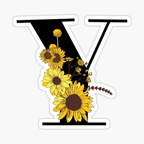 "Sunflower Monogram B" Sticker for Sale by Anita Strifler | Redbubble Sunflower Monogram, Pet Bandana, Love Flowers, A Flower, Flower Design, Flower Designs, Sticker Design, Vinyl Sticker, Sunflower