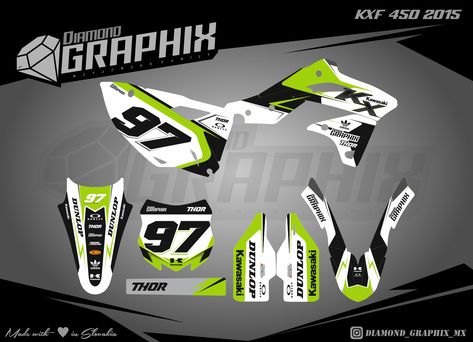 Motocross Decals, Kawasaki Dirt Bikes, Graphic Kit, Motorcycle Stickers, Dirt Bike, Slovakia, Christmas Wishlist, Motocross, Thor