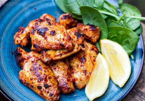 Sticky Portuguese Chicken Wings - Irena Macri | Food Fit For Life Portugese Chicken, Paleo Chicken Wings, Spicy Chicken Marinades, Portuguese Chicken, Chicken Wing Marinade, Grilled Chicken Wings, Paleo Chicken Recipes, Crispy Sweet Potato, Chicken Marinade