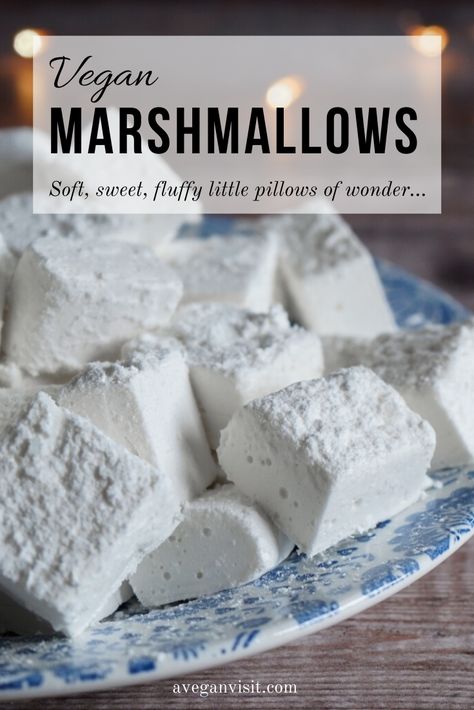 Gelatin Free Marshmallows, Vegetarian Marshmallows, Vegan Smores, Homemade Marshmallow Recipe, Marshmallow Recipe, Vegan Marshmallows, Wagon Wheels, Soy Free Recipes, Vegan Candies