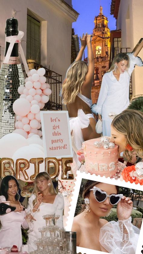 Bachelorette Collage, Bachelorette Scrapbook, Bachelorette Mood Board, Bride Things, Camp Bach, Shuffle Board, Bachelorette Inspo, Party Icon, Bachelorette Themes