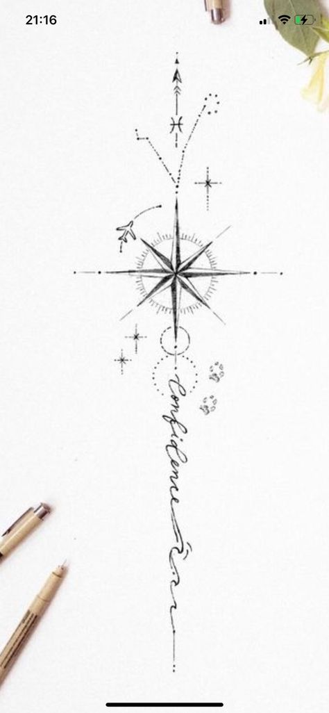 Dainty Compass Tattoo, Compass Tattoo Feminine, Feminine Compass Tattoo, Simple Compass Tattoo, Simple Compass, Compass Tattoo Design, Awesome Tattoos, Compass Tattoo, Compass